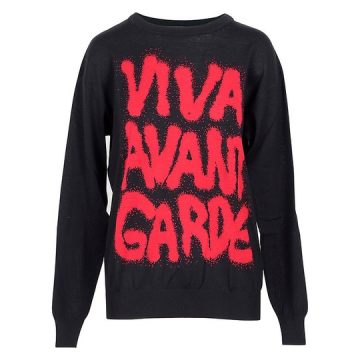Viva Avant Garde Black Cotton Women's Sweater