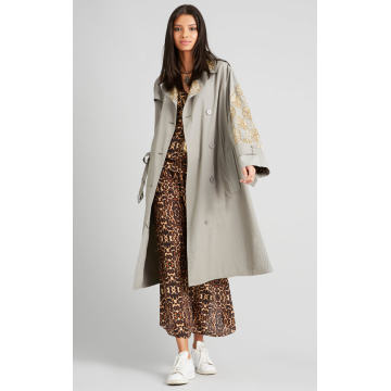 French Embroidered Trench Coat