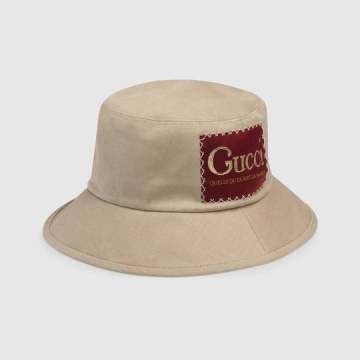 Cotton fedora with Gucci label