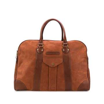 suede logo-patch holdall