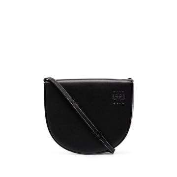 black heel leather shoulder bag