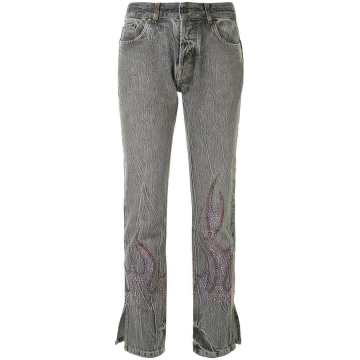Kiss rhinestone-embellished jeans