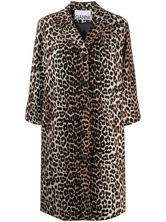 leopard-print single-breasted coat展示图