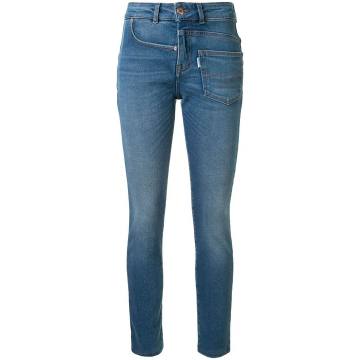 deconstructed pocket jeans