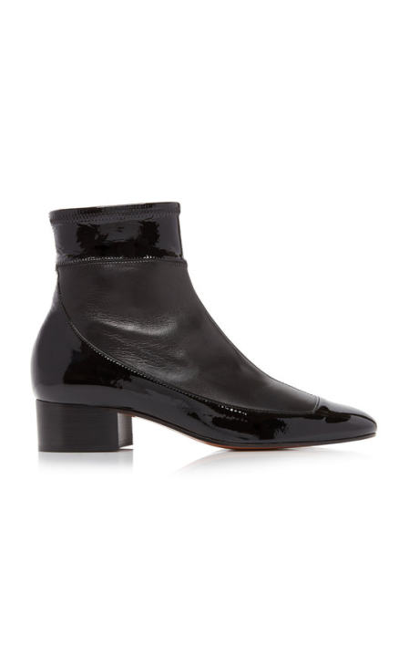 Patent Leather-Paneled Ankle Boots展示图
