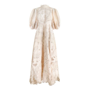 The Lovestruck Silk-Linen Lace Gown