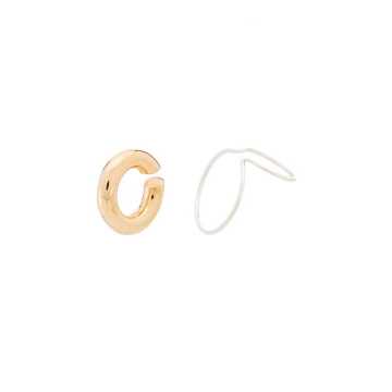 Wire sterling silver and gold-tone ear cuffs