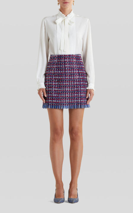 Fringed Tweed Mini Skirt展示图