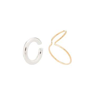 gold-plated and silver-tone ear cuffs