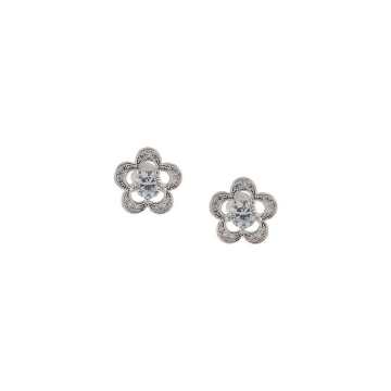 embellished floral stud earrings