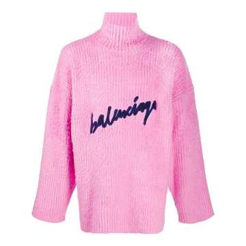 Scribble embroidered logo knitted jumper