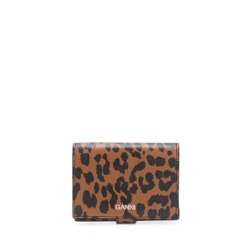 leopard-print folding wallet