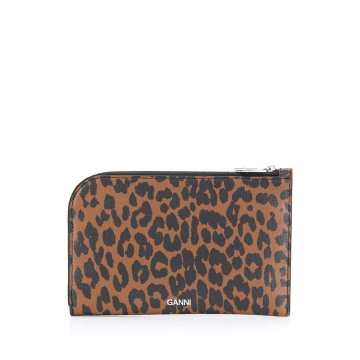 leopard-print zip cardholder
