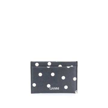 polka-dot leather cardholder