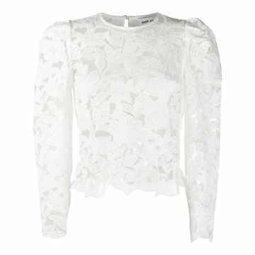 leaf guipure lace blouse