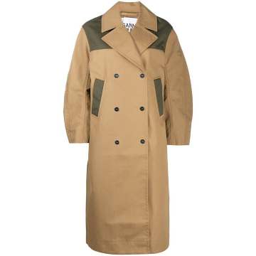 colour-block oversized trench coat