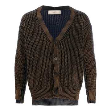 panelled two-tone cardigan