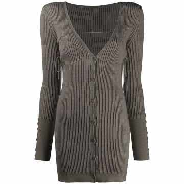 ribbed buttoned knitted dress