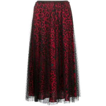 high-waisted leopard-print skirt