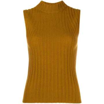 sleeveless chunky-knit cashmere jumper