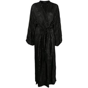 sequin-embellished wrap dress