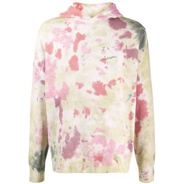 stained print hoodie