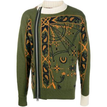 off-centre abstract knit jumper
