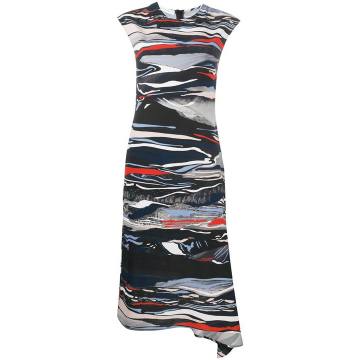 abstract-print asymmetric dress