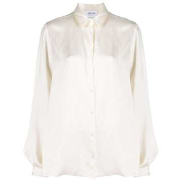balloon-sleeve silk blouse
