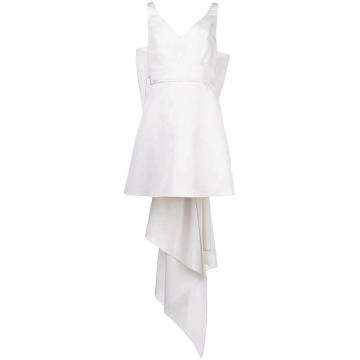 Bow-Detailed Silk-Faille Mini Dress