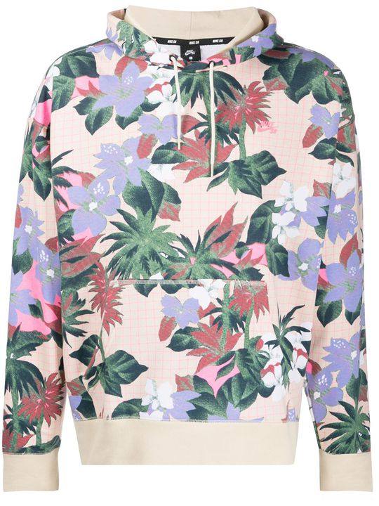 SB floral-print cotton hoodie展示图