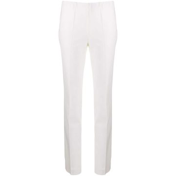 high waisted slim-fit trousers