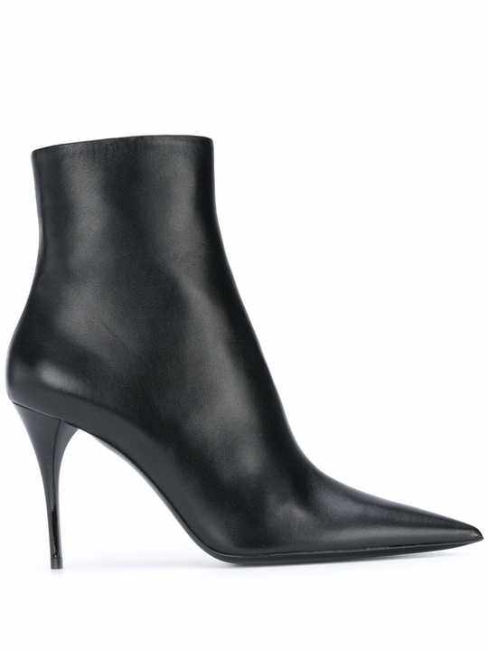 point-toe leather ankle boots展示图
