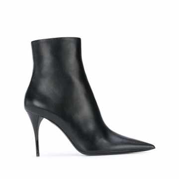 point-toe leather ankle boots