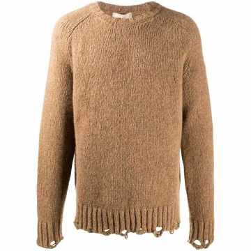 distressed knit jumper