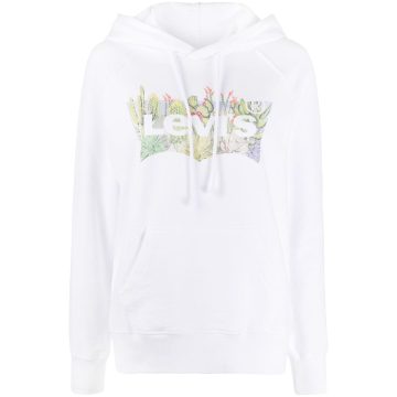cactus logo print hoodie