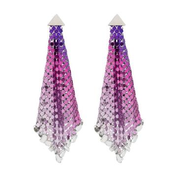 Purple Pixel Flow pendant earrings