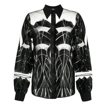 geometric sheer-panelled shirt