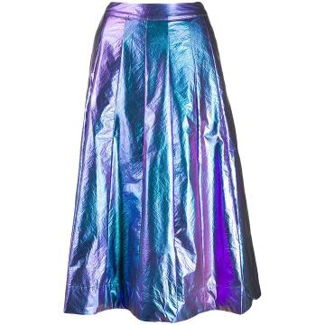 metallic A-line skirt