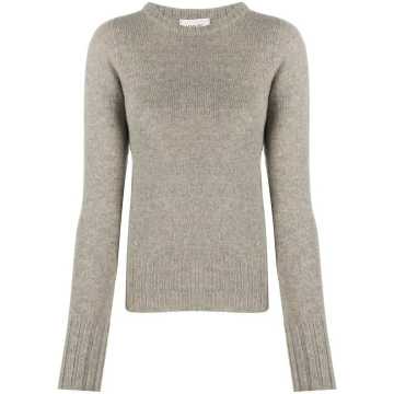 fitted crew neck jumper