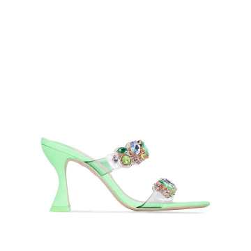 Green Ritzy 85 crystal embellished sandals