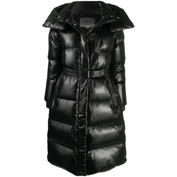 quilted mid-length down coat