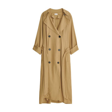 Ramelle Twill Double-Breasted Trench Coat