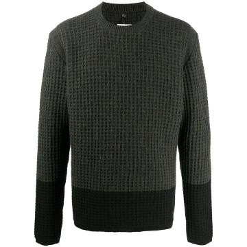 long-sleeved waffle knit jumper