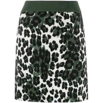 leopard print fitted skirt