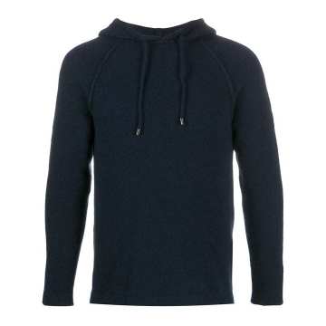 knitted raglan-sleeves hoodie