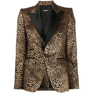leopard brocade smoking jacket