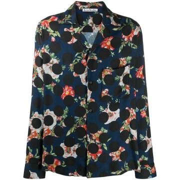 polka dot floral print shirt