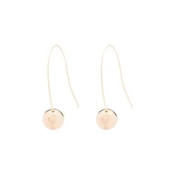 gold tone polished ball drop wire earrings