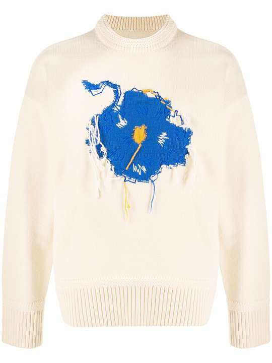 embroidered crew neck jumper展示图